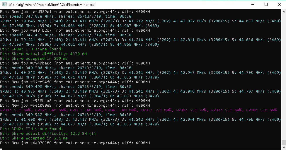 PhoenixMiner 8xVEGA56