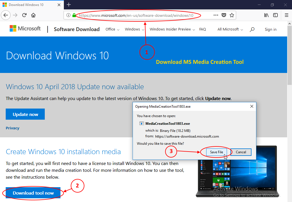 Media creation tool download