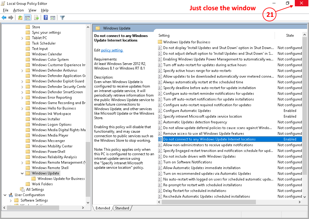 Block Windows Update
