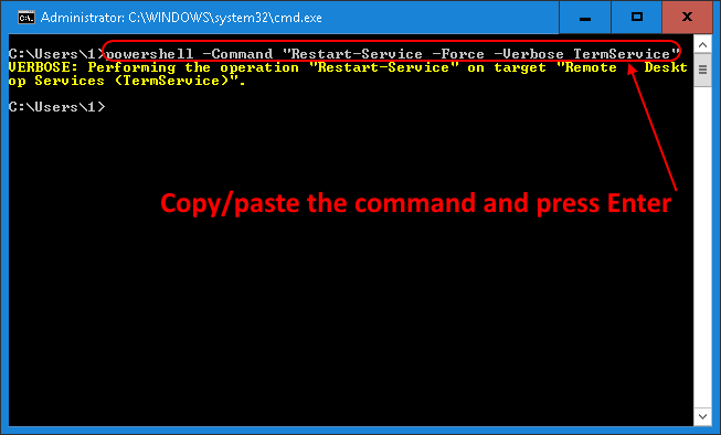 Restart Terminal Service