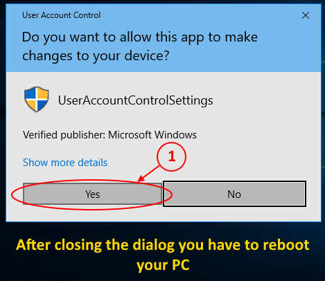 Disable UAC